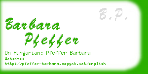 barbara pfeffer business card